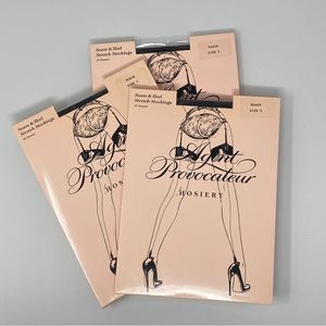 Pack of 3 Agent Provocateur Seam & Heel Stretch Black Stockings Size 2 N…